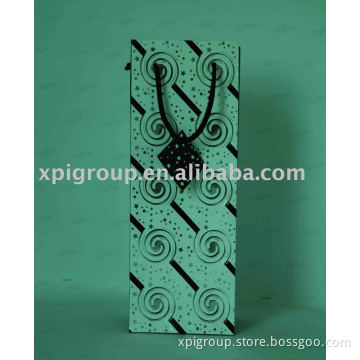 wine packaging bag/wine bag/printed paper bag with drawstring handle